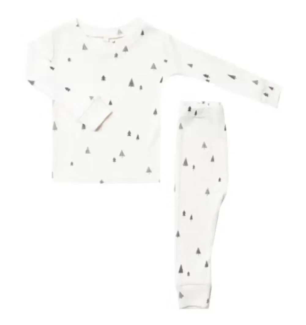 Rylee Cru Trees Pajama Set PJs Ribbed Outfit Gender Neutral Baby Boy 3-6 Months
